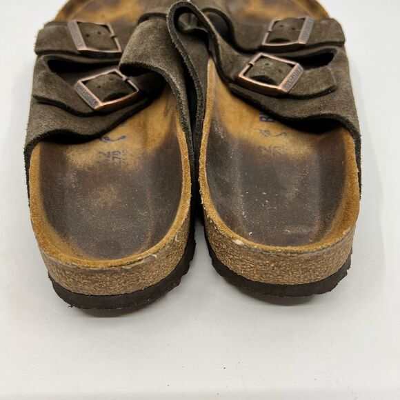 Birkenstock Arizona Dark Brown Suede Sandals Slide EU42 US W 11 M 9 Narrow Width main image 5